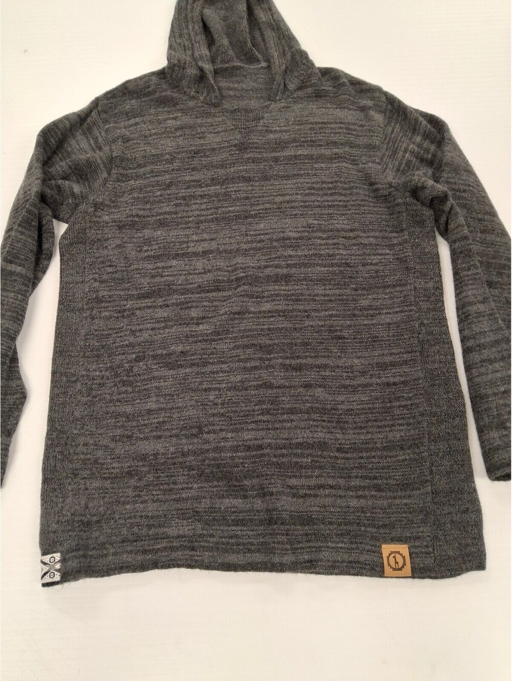 PAKA Handmade Royal Alpaca and Recycled Nylon Hoodie Sweater Size L
